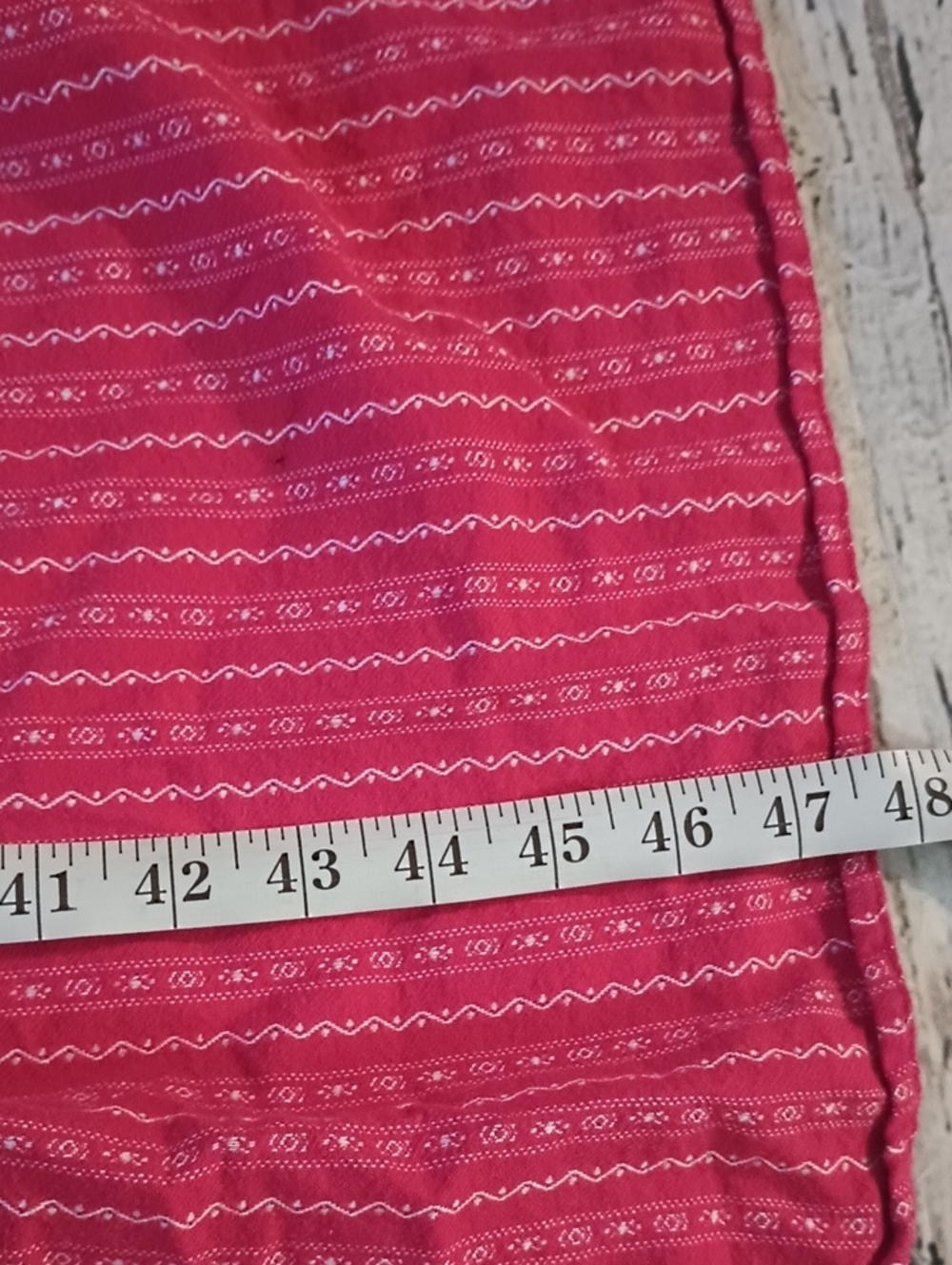 L.L. Bean Red White Dobby Pintuck Cottagecore Flannel Nightgown L - Picture 5 of 7